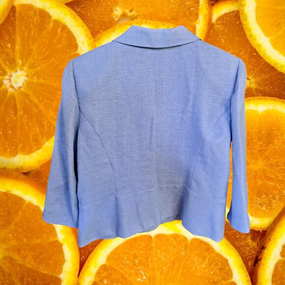 R&K Originals Light Blue 3 Button Blazer with Attached Flower Size 14 - Picture 5 of 5